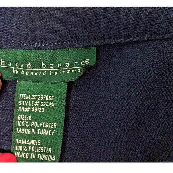Harve Benard Pants Womens Sz 6 Navy Blue Flat Front‎ Career Slacks Corpcore - Picture 3 of 8